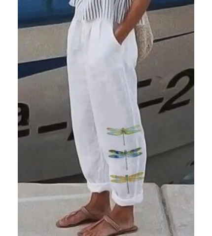 Women’s Dragonfly Print Casual Pants