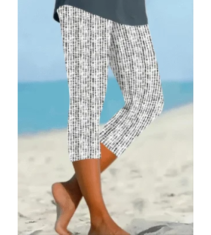 Women’s Striped Print Casual Leggings