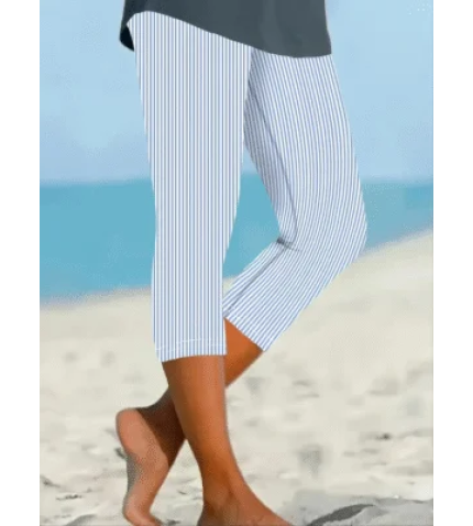 Women’s Striped Spring Print Casual Leggings