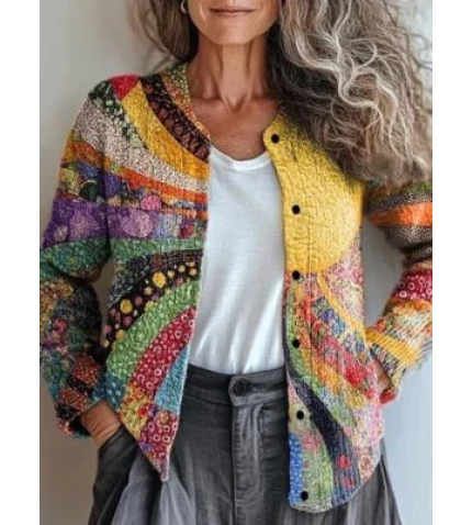 Loose Knitted Psychedelic Art Casual Cardigan