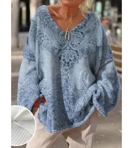 Loose V Neck Casual Yarn/Wool Yarn Sweater