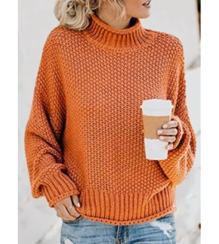 Turtleneck Casual Yarn/Wool Yarn Sweater