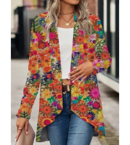 Women’s Floral Spring Print Casual Fashion Cardigan